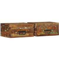 Berkfield Home Wall-mounted Bedside Cabinets 2 pcs Solid Wood Reclaimed