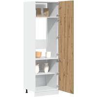 Berkfield Home Refrigerator Cabinet Lyon Artisan Oak 60x57x207 cm Engineered Wood in Brown | Size: 60 x 57 x 207 cm