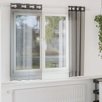 Berkfield Home Voile Curtains with Grommets 2 pcs Black 140x140 cm