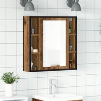 Berkfield Home Bathroom Mirror Cabinet Old Wood 60x16x60 cm Engineered Wood in Brown | Size: 60 x 16 x 60 cm