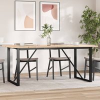 Berkfield Home Dining Table O-Frame 180x90x75.5 cm Solid Wood Pine & Steel in Brown