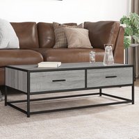 Berkfield Home Coffee Table Grey Sonoma 100x50x35 cm Engineered Wood & Metal | Size: 100 x 50 x 35 cm