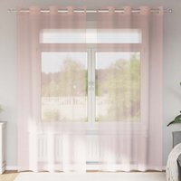 Berkfield Home Voile Curtains with Grommets 2 pcs Light Pink 140x245 cm