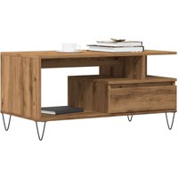 Berkfield Home Coffee Table Artisan Oak 90x49x45 cm Engineered Wood in Brown | Size: 90 x 49 x 45 cm