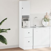 Berkfield Home Kitchen Cabinet White 35x50x180 cm Engineered Wood | Size: 35 x 50 x 180 cm