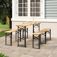 Berkfield Home Folding Beer Table 170x50x75/105 cm Solid Wood Fir in Brown