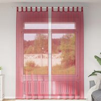 Berkfield Home Voile Curtains with Loops 2 pcs Wine Red 140x260 cm