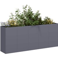 Berkfield Home Planter Anthracite 200x40x80 cm Cold-rolled Steel | Size: 200 x 40 x 80 cm