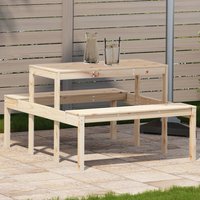 Berkfield Home Picnic Table 110x134x75 cm Solid Wood Pine in Brown | Size: 110 x 134 x 75 cm