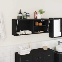 Berkfield Home Bathroom Wall Cabinet Black 100x25x40 cm Engineered Wood | Size: 100 x 25 x 40 cm