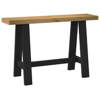 Berkfield Home Console Table NOAIN A-Shaped Legs 120x30x75 cm Solid Wood Pine in Brown | Size: 120 x 30 x 75 cm
