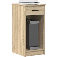 Berkfield Home Computer Tower Stand with Drawer Sonoma Oak 35x45x77 cm in Brown | Size: 35 x 45 x 77 cm