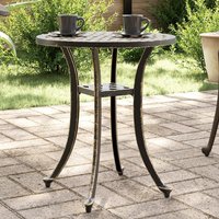 Berkfield Home Garden Table Bronze √ò48x53 cm Cast Aluminium in Brown | Size: 48x53 cm