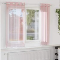 Berkfield Home Voile Curtains with Grommets 2 pcs Light Pink 140x175 cm