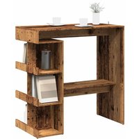 Berkfield Home Bar Table with Storage Rack Old Wood 100x48x101.5 cm in Brown