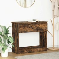 Berkfield Home Console Table with Drawers Smoked Oak 85.5x38.5x74.5 cm in Brown