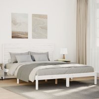 Berkfield Home Extra Long Bed Frame without Mattress White 140x210 cm Solid Wood