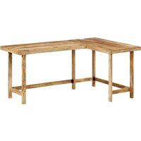 Berkfield Home Desk 165x110x75 cm Solid Wood Mango in Brown | Size: 165 x 110 x 75 cm