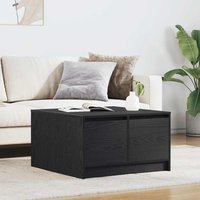 Berkfield Home Coffee Table with Drawers Black Oak 70.5x70x40 cm