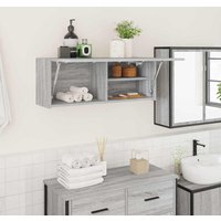 Berkfield Home Bathroom Wall Cabinet Grey Sonoma 80x25x30 cm Engineered Wood | Size: 80 x 25 x 30 cm
