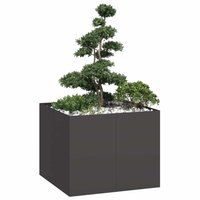 Berkfield Home Planter Black 100x100x80 cm Steel | Size: 100 x 100 x 80 cm