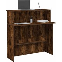Berkfield Home Reception Desk Smoked Oak 100x50x103.5 cm Engineered Wood in Brown
