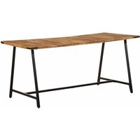 Berkfield Home Dining Table 160x80x75 cm Solid Wood Mango in Brown | Size: 160 x 80 x 75 cm