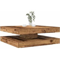 Berkfield Home Coffee Table 360-Degree Rotatable Old Wood 90x90x34.5 cm in Brown