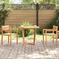 Berkfield Home Garden Dining Table Round √ò90x75 cm Solid Wood Acacia in Brown | Size: 90x75 cm