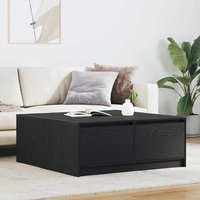 Berkfield Home Coffee Table with Drawers Black Oak 100x100x40 cm | Size: 100 x 100 x 40 cm
