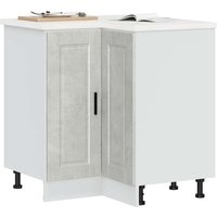 Berkfield Home Kitchen Corner Base Cabinet Porto Concrete Grey Engineered Wood