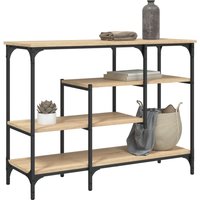 Berkfield Home Console Table with Shelves Sonoma Oak 100x35x75 cm in Brown | Size: 100 x 35 x 75 cm