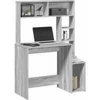 Berkfield Home Desk with Shelves Grey Sonoma 100x45x140 cm Engineered Wood | Size: 100 x 45 x 140 cm
