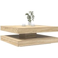 Berkfield Home Coffee Table 360-Degree Rotatable Sonoma Oak 90x90x34.5 cm in Brown