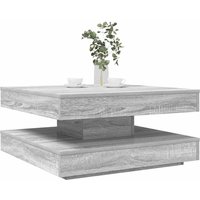 Berkfield Home Coffee Table 360-Degree Rotatable Grey Sonoma 70x70x34.5 cm