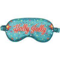 Something Different Holly Jolly Satin Sleep Mask in Blue