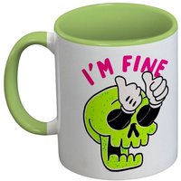 Threadless I´m Fine Coloured 325ml Mug in Lime