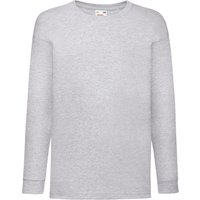 Fruit of the Loom Value Heather Long-Sleeved T-Shirt in Grey | Size: 3-4 Years