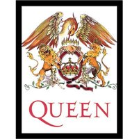Queen Crest Framed Poster in White