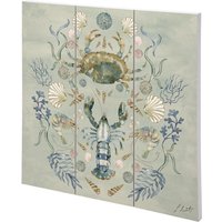 Louise Nisbet Crustacean Celebration Wood Plaque in Light Beige