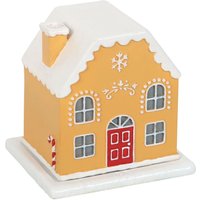 Something Different Candy Cane Gingerbread House Incense Holder in White