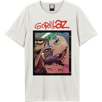 Amplified Men's Polaroid Slide Gorillaz T-Shirt in White | Size: 3XL