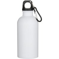 Floso Oregon Stainless Steel Sublimation 400ml Carabiner Water Bottle in White