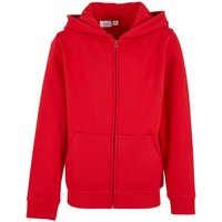 Build Your Brand Basic Full Zip Hoodie in Scarlet | Size: 7-8 Years