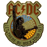 AC/DC Let There Be Rock Tour ยด77 Pin Badge in Bright Yellow