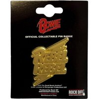 David Bowie Rebel Rebel Pin Badge in Gold