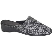 Sleepers Women's Priya Brocade Mule Slippers in Black | Size: 4