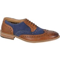 Roamers Men's Leather Brogues in Navy | Size: 8