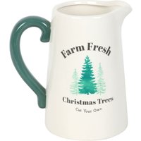 Something Different Farm Fresh Christmas Trees Flower Jug in White
