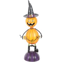 Something Different Metal Pumpkin Man Ornament in Orange